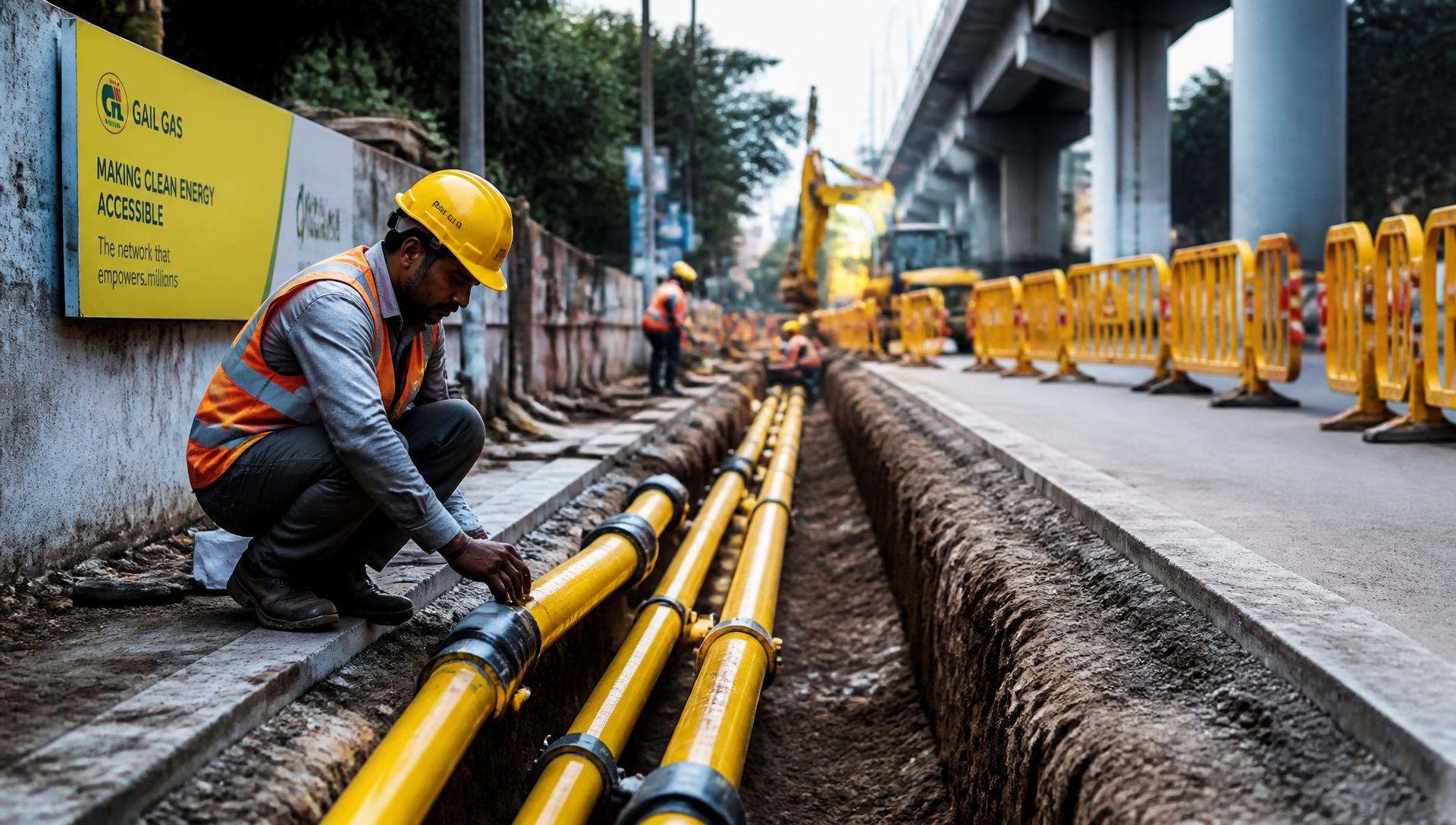 City gas distribution pipeline laying work
